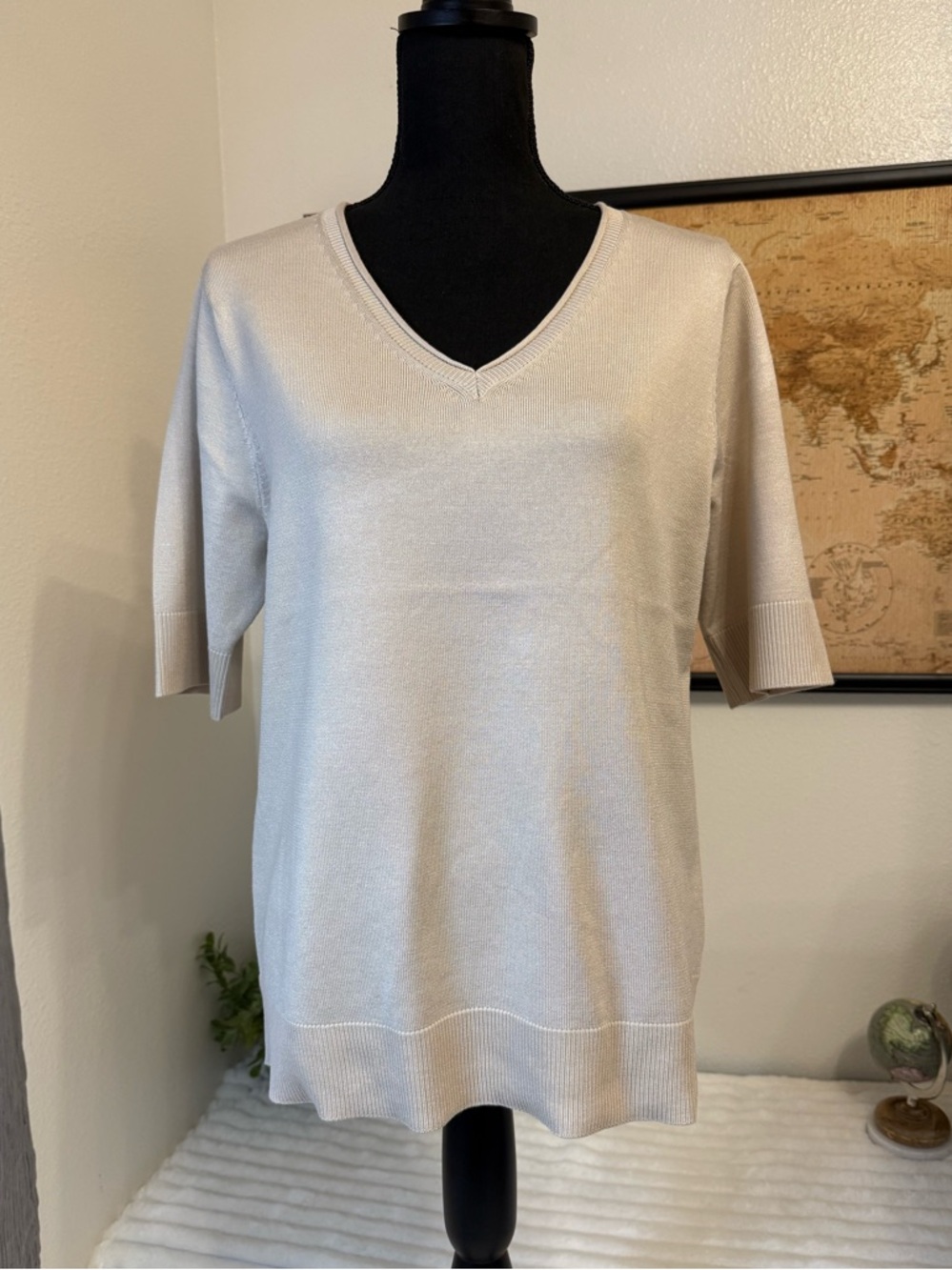 Melissa Paige Vneck short sleeve sweater size XL